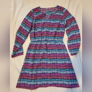 All For Color Striped Flowy Women's Long Sleeved Dress